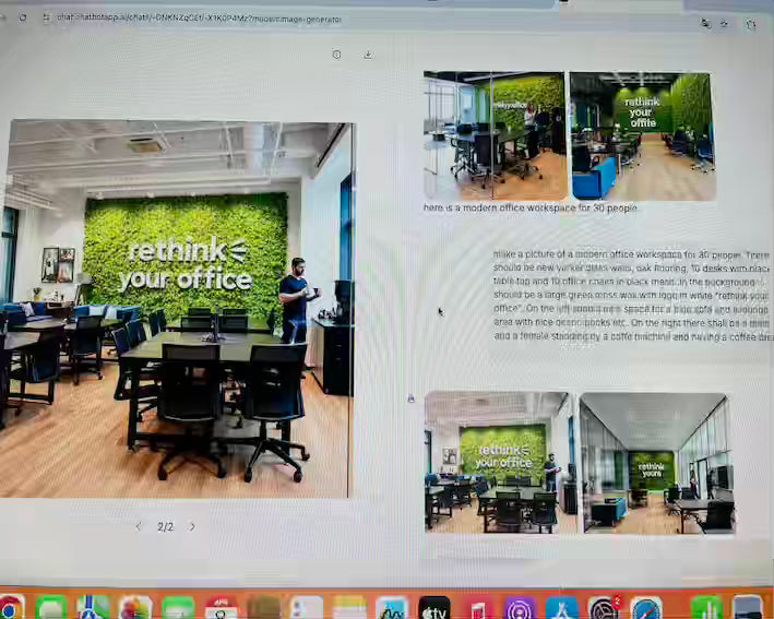 AI genereret kontorindretning