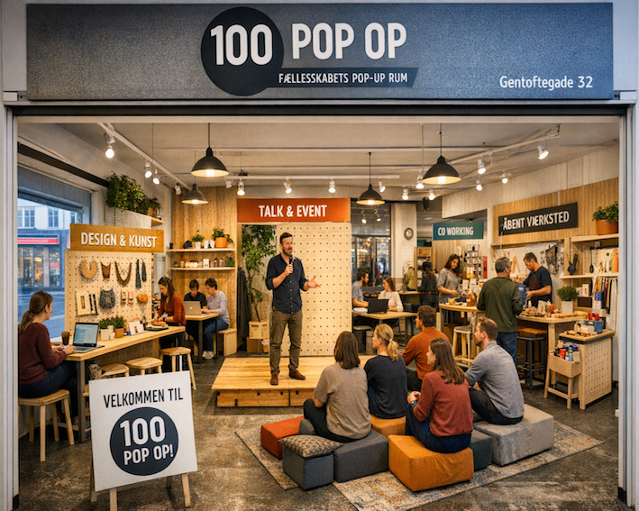 100 pop-op. Fællesskabets pop-up rum