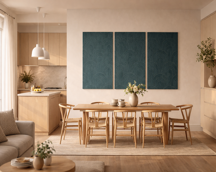 Akustik- og opslagstavler af recycled plast. (sæt med 4 stk)