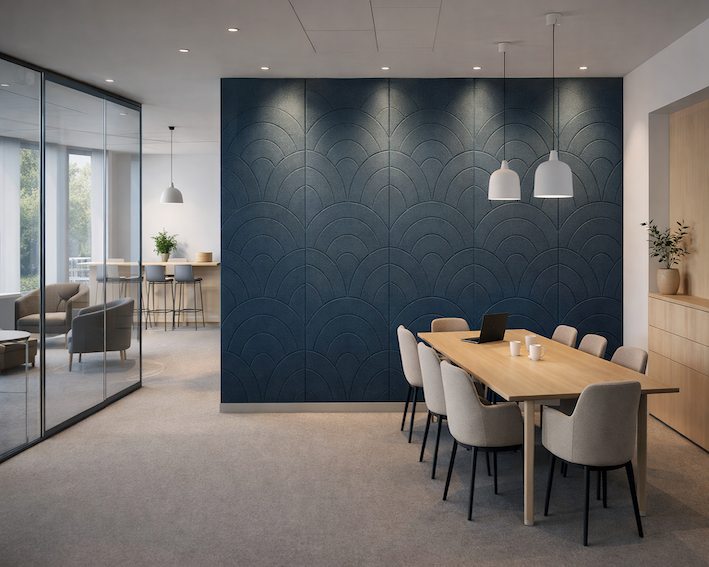 Akustik- og opslagstavler af recycled plast/filt (sæt med 4 stk)