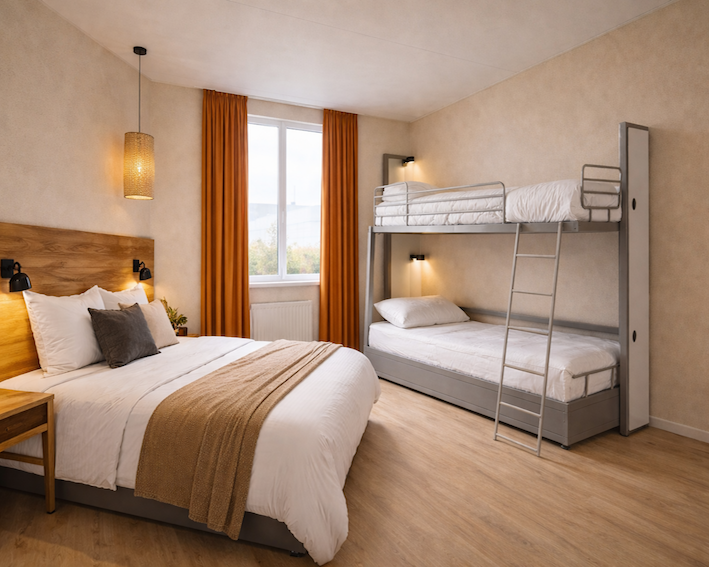 Væghængte køjesenge. Køjesenge til hotel, sommerhus, vandrehjem mm