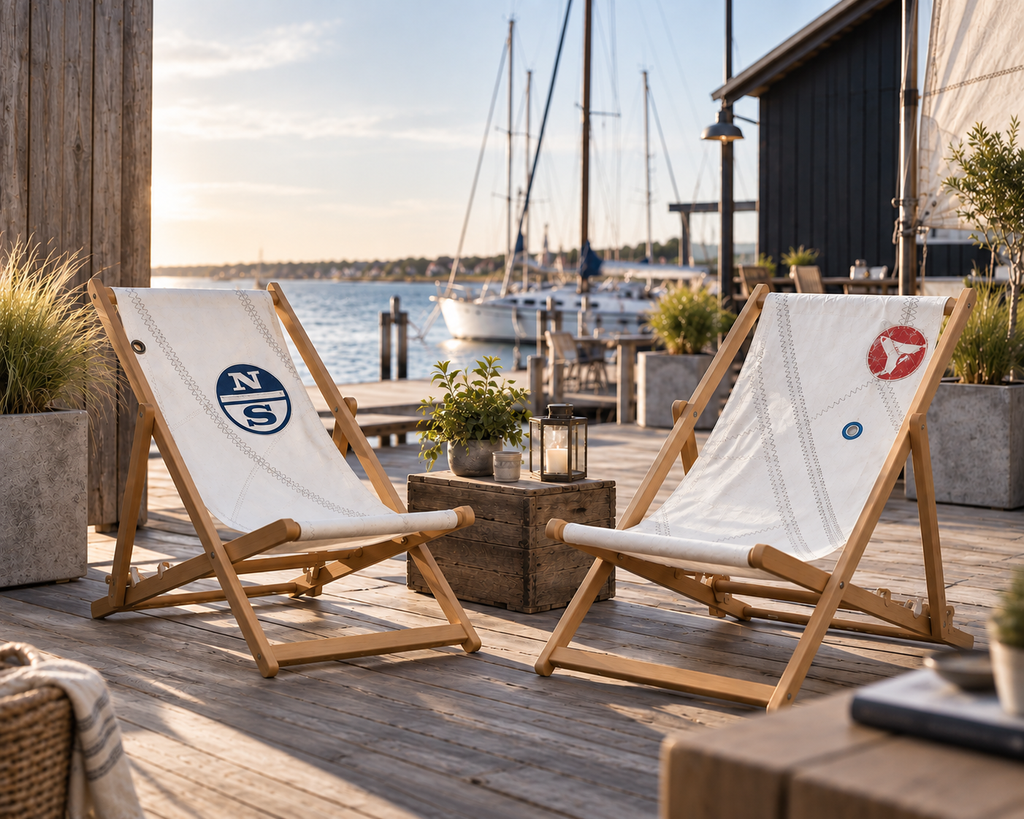 Strandstole i genbrugte sejl – alle stole er unikke