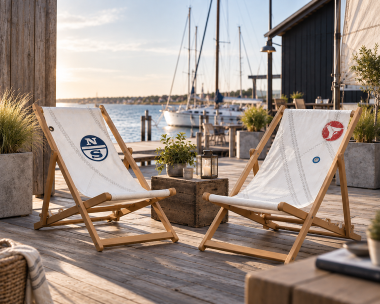 Strandstole i genbrugte sejl – alle stole er unikke