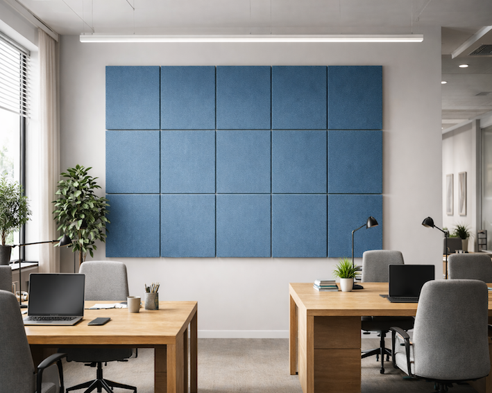 Konto akustikpaneler i alle farver. Smart valg til kontoret.