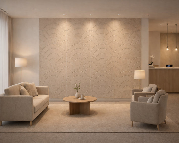 Akustik- og opslagstavler af recycled plast/filt (sæt med 4 stk)