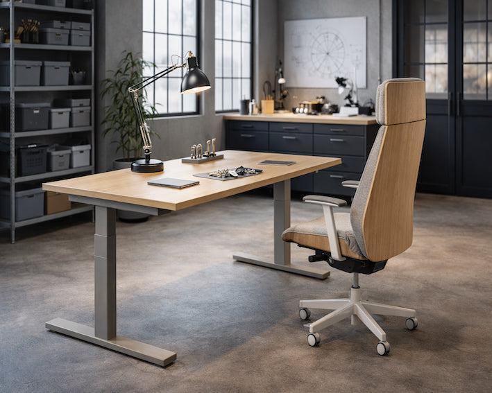 Finværk - Skrivebord og kontorstols serie fra 2rethink