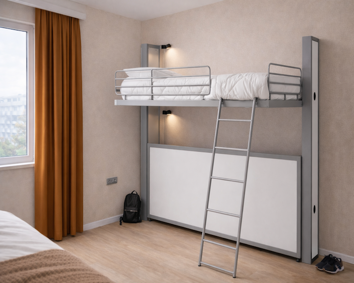 Væghængte køjesenge. Køjesenge til hotel, sommerhus, vandrehjem mm