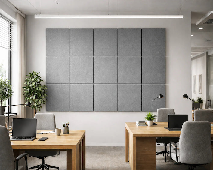 Konto akustikpaneler i alle farver. Smart valg til kontoret.