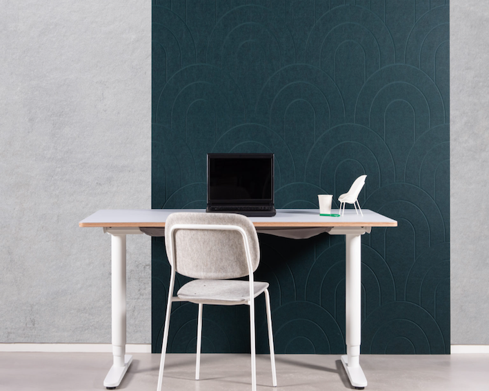 Akustik- og opslagstavler af recycled plast/filt (sæt med 4 stk)