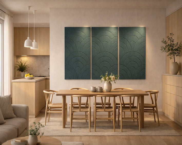 Akustik- og opslagstavler af recycled plast/filt (sæt med 4 stk)