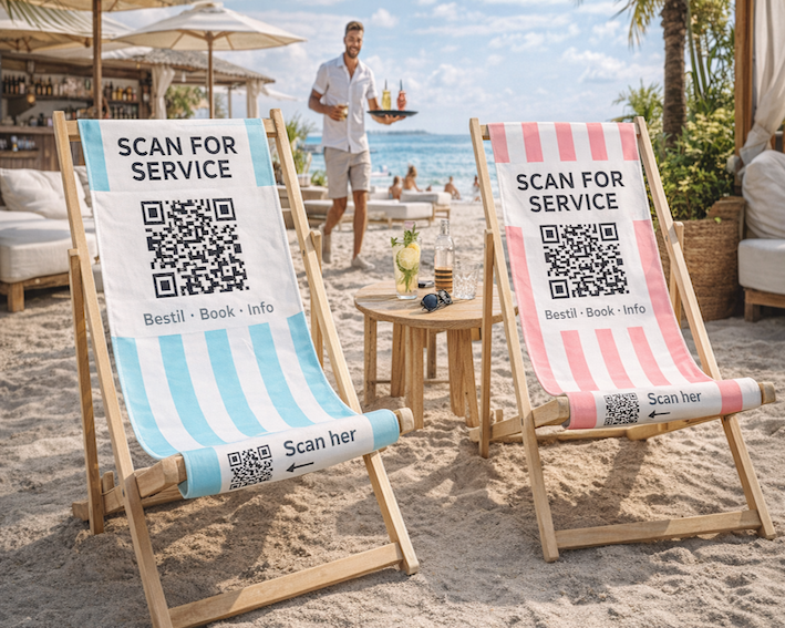 Revenuemaker strandstole med qr koder - øg service og indtjening