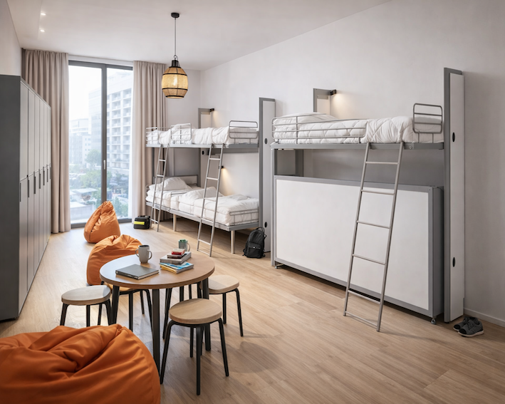 Væghængte køjesenge. Køjesenge til hotel, sommerhus, vandrehjem mm